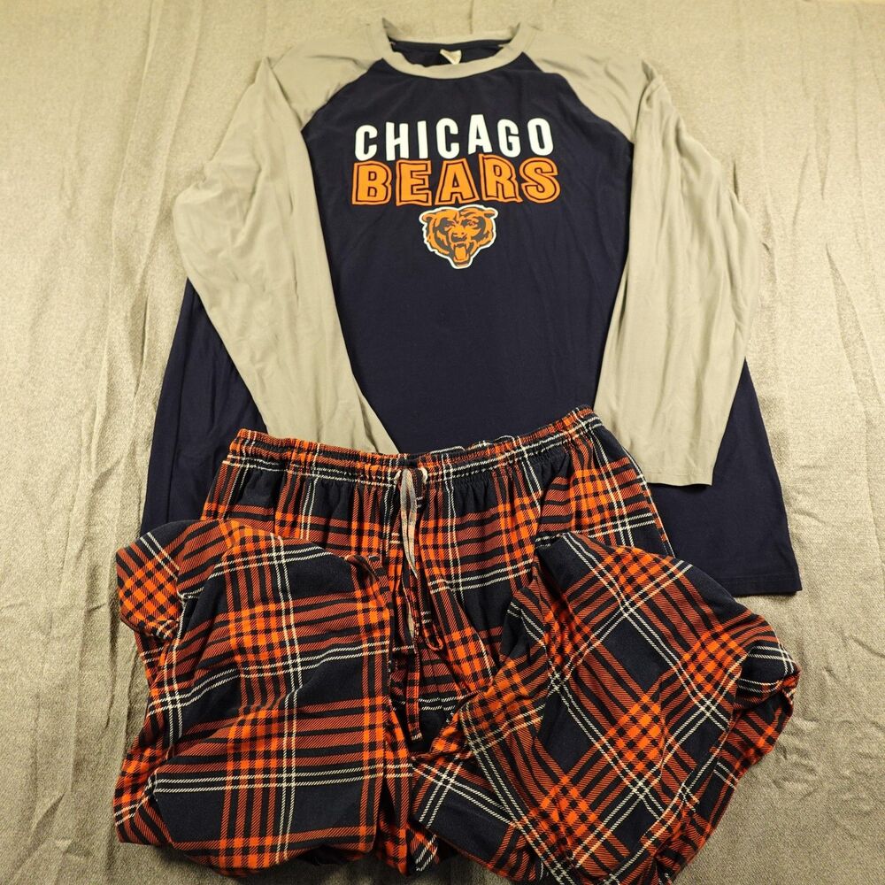 Chicago Bears Pajamas Mens 2XL Navy Orange NFL Football Sleepwear Set NFL Team
